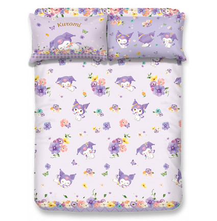 KU2501 - Kuromi 1700針全棉印花床笠連枕套
