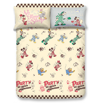 MK2501 - Mickey & Friends 1200針全棉印花床笠連枕套