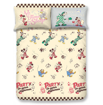 MK2501 - Mickey & Friends 1200針全棉印花床笠連枕套