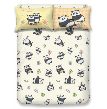 【7月新品】PA2501 - Panda Friends 1900 針瀛竹夢幻彩印床笠連枕袋
