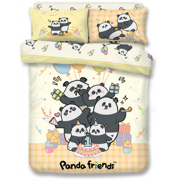 【7月新品】PA2501 - Panda Friends 1900 針瀛竹夢幻彩印床品套裝