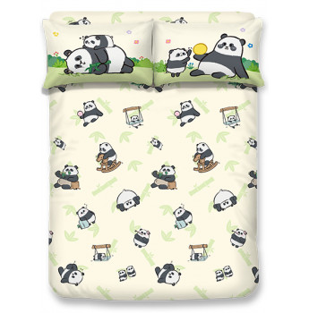 PA2502 - Panda Friends 1900 針瀛竹夢幻彩印床笠連枕袋