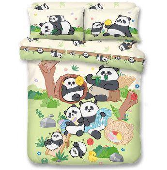 PA2502 - Panda Friends 1900 針瀛竹夢幻彩印床品套裝