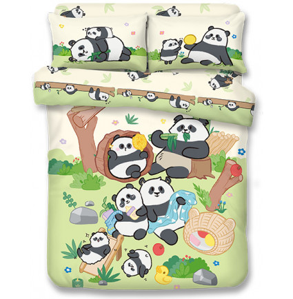 PA2502 - Panda Friends 1900 針瀛竹夢幻彩印床品套裝