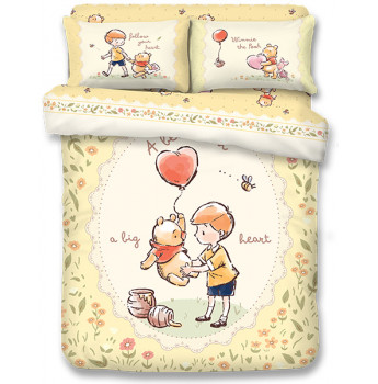 WP2602 -  Winnie the Pooh 1200針全棉印花床品套裝