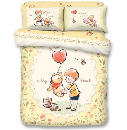 WP2602 -  Winnie the Pooh 1200針全棉印花床品套裝